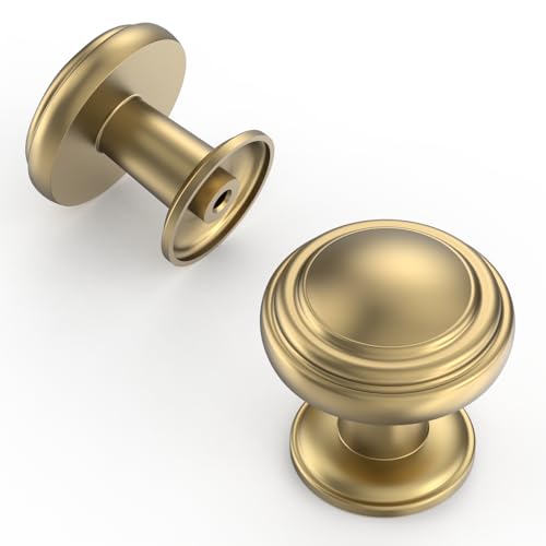 Amerdeco 10 Pack Champagne Bronze Cabinet Knobs Single Hole Cabinet Pulls 1 Inch Drawer Knobs for Bathroom Cabinets ZH0086 - color: Champagne Bronze, size: 1" Single Hole