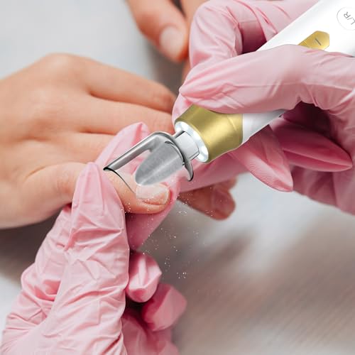 Electric Nail File Drill 2000 mAh Cordless Rechargeable Nail Filer LED Lamp - color: Golden