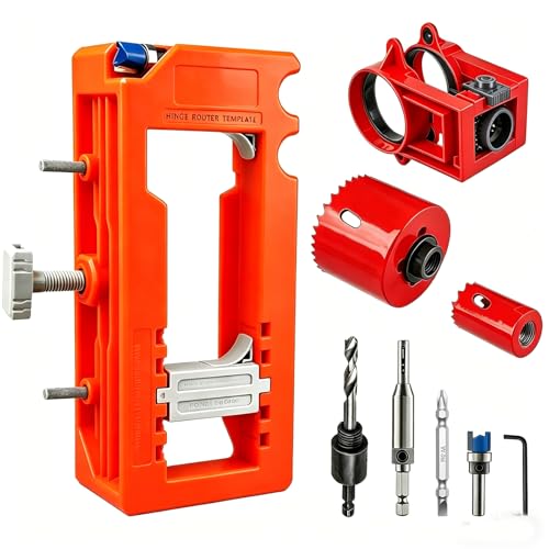 Door Lock Installation Kit and Lock Hole Saw Kit with Guide Template