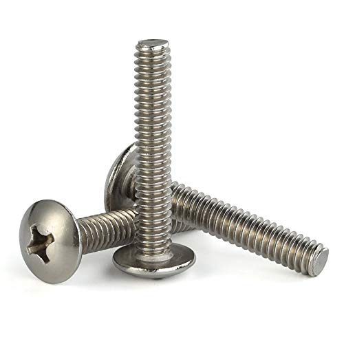 Mellewell #8-32 x 1-1/4" Truss Head Machine Screws, Full Thread, 18-8 Stainless Steel, Quantity 50 - color: Silver, size: #8-32 x 1-1/4"