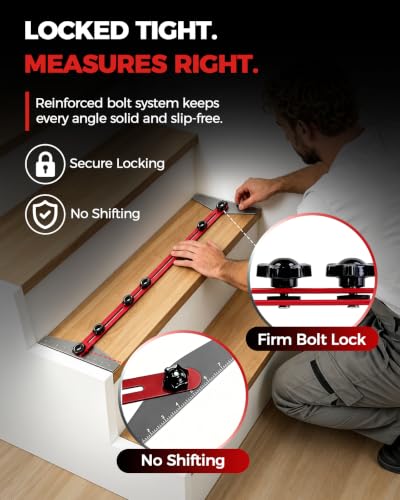 BRL Stair Tread Template Tool, Adjustable 8-60 Inch, Woodworking Tools