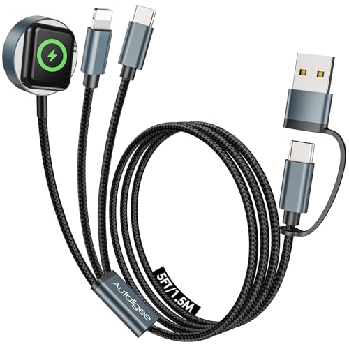 Travel Essentials for Apple Watch Charger,3 in 2 Multi Charging Cable ﻿ - color: Black, size: 1pack-5ft