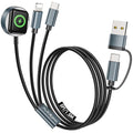 Travel Essentials for Apple Watch Charger,3 in 2 Multi Charging Cable ﻿ - color: Black, size: 1pack-5ft
