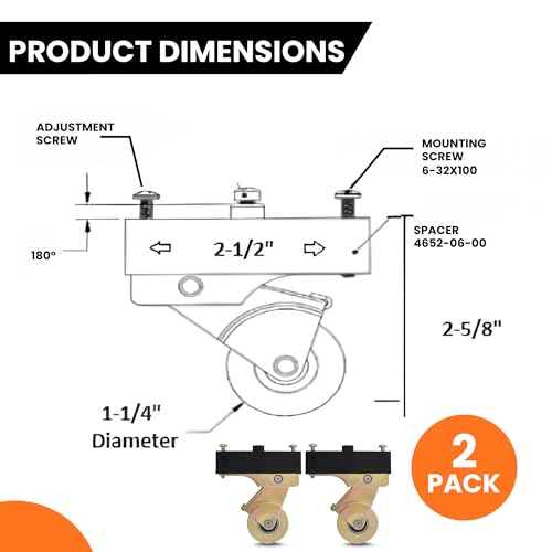 KC Hardware Heavy-Duty Sliding Screen Door Rollers with 1 in. Steel Ball Diameter & 1-1/4 in Steel Including Screws and Adjusting Sleeve (2 Pack)
