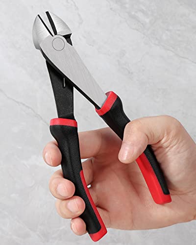 IGAN 7-inch Wire Cutters, Spring-loaded Side Cutters Dikes, Ultra Tough and Durable Diagonal Cutting Pliers in CRV Steel, Heavy Duty Cutting Pliers for Electrical, Artificial Flowers and Homes - size: 7''x1