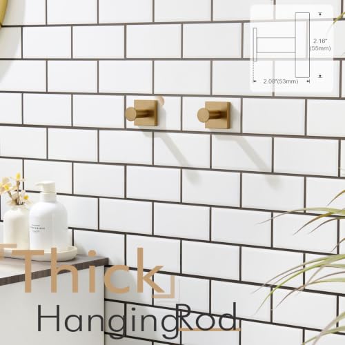 KOKOSIRI Robe Hooks Bath Towel Hooks for Wall Closet Kitchen Hanging Towels Bathroom Hardware Champagne Bronze Stainless Steel 2 Pack, B1016CPG-P2 - color: Champagne Bronze, size: 2 Pack