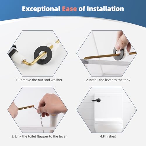 iFealClear Universal Metal Toilet Handle Replacement Kit, Front Mount Toilet Tank Flush Lever with Stainless Steel Chain, Fits Most Toilets, Oil Rubbed Bronze - color: Oil Rubbed Bronze, style: Front Mount Design