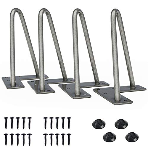 SMARTSTANDARD 6 Inch Heavy Duty Hairpin Furniture Legs, Grey 4PCS - color: Grey, size: 6 Inch