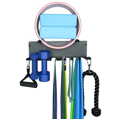 Multi-Purpose Gym Equipment Storage Rack Resistance Bands Storage Hanger Barbell Rack Heavy Duty Gym Rack for Exercise Bands, Lifting Belts and Jump Ropes - color: Double Layer Black