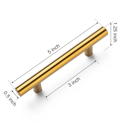 Aegero 10 Pack Cabinet Pulls Brushed Nickel Stainless Cabinet Handles, for Kitchen and Bathroom Cabinets, 5 Inch Length, 3 Inch Hole Center - color: Silvery