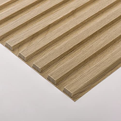 Art3d 3D Fluted Textured Slat Wall Panels, 19.7 x 19.7 in, 12-Pack, Walnut | PVC, Waterproof, Scratch Proof, Wipeable, Break-Proof, Ideal for Home, Office and Commercial Spaces - color: Square - Walnut, size: 19.7 x 19.7in.