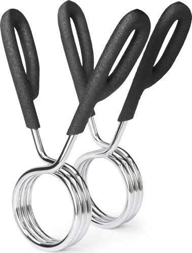 Marcy Olympic 2-Inch & Standard 1-Inch Barbell Spring Clip Collar Pair – Secure Weight Clamps for Safe Weightlifting, Powerlifting & Strength Training - size: 2 inch, style: 2-Inch Olympic