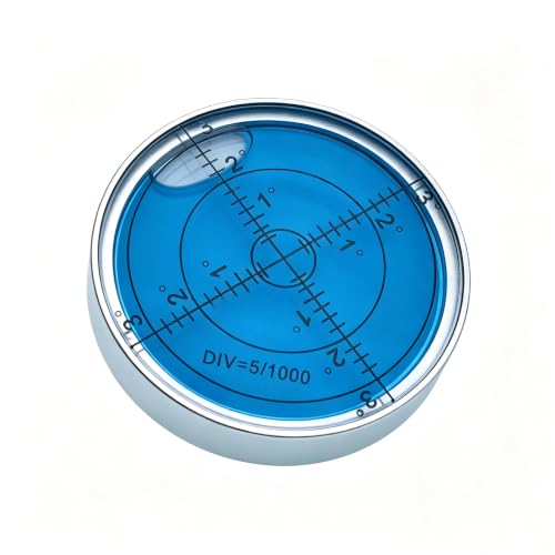Aluminum alloy high-precision universal horizontal level instrument bubble level tool circle 2.4 inches 60mm (Silver Blue (Night Light)) - color: Silver Blue (Night Light)