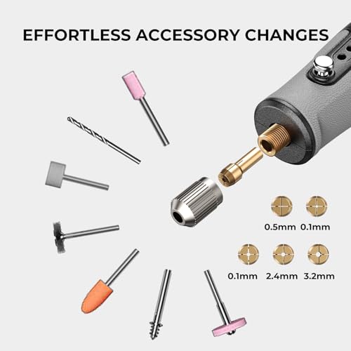 4.2V Cordless Rotary Tool, Powerful 5 Variable Speed,163 Multi-Purpose Kit