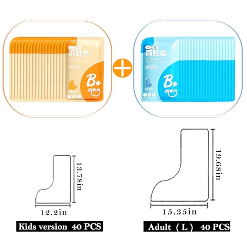 Individually Packaged Rain Shoe Covers for Adults, 40 Pcs Clear Disposable Plastic Shoe Ponchos, Wear-resistant & Portable，Perfect for Use in Rain, Snow and Disney (Kids + Adults, L 40Pcs) - size: Kids + Adults L 40Pcs