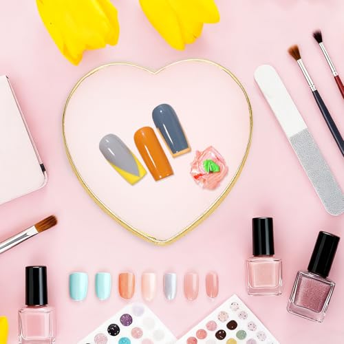 SUMAJU 2 Pack Heart Resin Nail Art Palette, Nail Art Painting Nails Polish Palette - color: purple, white