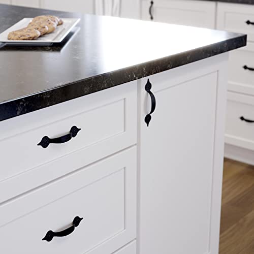 Franklin Brass (5-Pack) – Matte Black Cabinet Handles, 3-1/2 Inch Hole Center, Classic Pulls for Drawers, Kitchen Cabinet Door, Dressers | Hammercraft