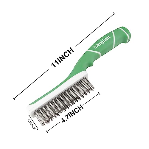 Wire Brush 2Pcs, Stainless Steel Bristle Wire Brushes for Cleaning Rust