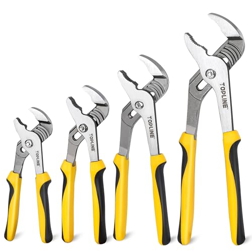 TOPLINE 4-piece Groove Joint Pliers Set with12-in, 10-in, 8-in and 6-in - style: Bi-Material Handle