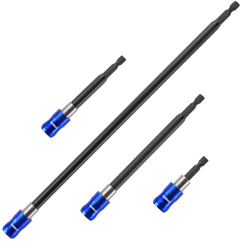 toolant 4pc Magnetic Drill Bit Extension Set, 2.5"/4"/6"/12", Anti-Wobble, 1/4" Hex - size: 4PCS