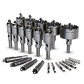 GSTK 20PCS Upgrade Heavy Duty Carbide Hole Saw Kit,with 5*Extra Titanium Plated Pilot Center Drill and 2* Spring，for Hard Metal, Stainless Steel, Iron - size: 15pcs
