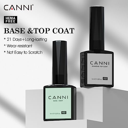 CANNI 6Pcs 9ml Hema-Free Nail Dehydrator Primer, Base Coat Reinforce Diamond Gel Top Coat and Matte Top Coat Gel Nail Polish Set, Soak Off LED Nail Gel Polish Set Nail Art Starter Manicure Salon - color: Clear