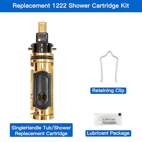 Replacement Cartridge Compatible with Moen 1222, Metal Stop Leaks Cartridge