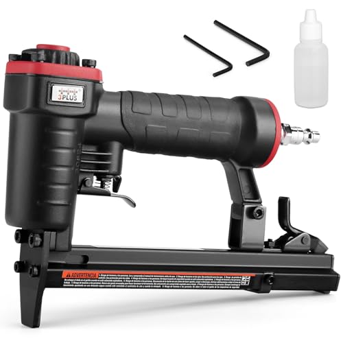 3PLUS H7116SP 22 Gauge 3/8-Inch Crown Pneumatic Upholstery Stapler for 71 Series Staples, 1/4-Inch to 5/8-Inch