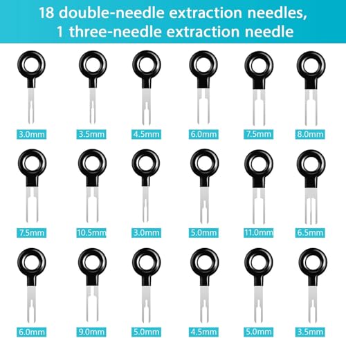 Kikerike Terminal Removal Tool Kit 45 Pcs Depinning Tool Electrical Connector Pin Removal Tool Kit Pin Extractor Tool Set Wire Terminal Release Tool for Automotive Car Household Devices - color: 45 PCS