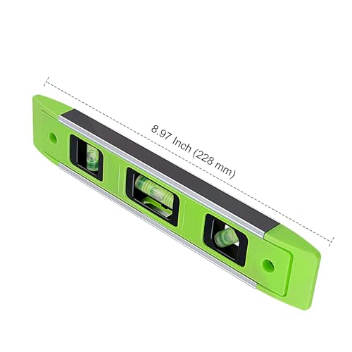 PINGEUI 8 PCS 9 Inch Torpedo Level, Magnetic Bubble Level with 45°, 90°, 180°Vials, Shock-Resistant Aluminum Small Spirit Leveler for Construction & DIY