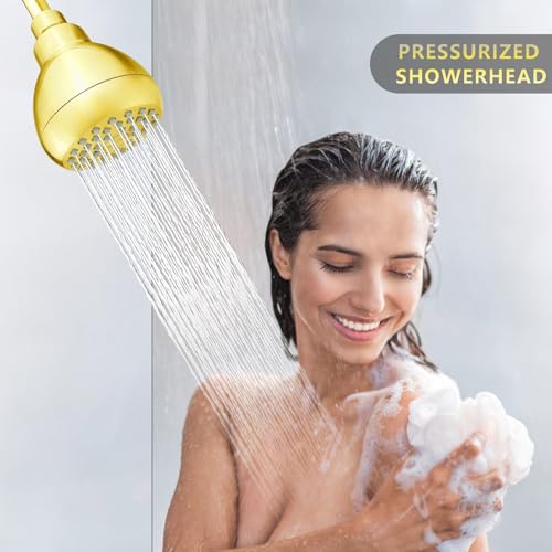 High Pressure Shower Head - Powerful Bathroom Pressure Boosting Showerhead - Perfect Universal Replacement for Bathroom Shower Heads (Gold) - color: Gold