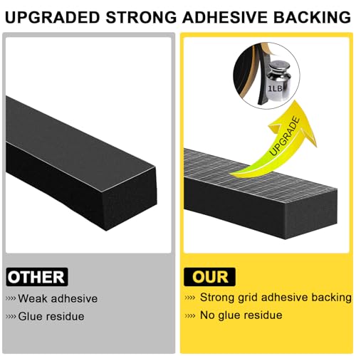 Weather Stripping, Strong Adhesive Foam Tape Insulation, 1/2x1/4in - color: Black, size: 1/2 In x 1/4 In x 13Ft