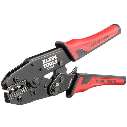 Klein Tools 3005CR Wire Crimper Tool, Ratcheting Insulated Terminal Crimper for 10 to 22 AWG Wire - size: One Size, style: Insulated Terminals