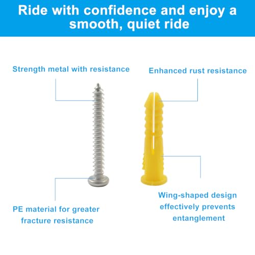 Drywall Anchors and Screws Kit, 100 Pcs, #4-#6 7/8" Yellow - size: 7/8"