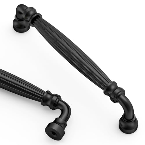 Asidrama 10 Pack 5 inch Matte Black Kitchen Cabinet Handles - color: Matte Black, size: 5" Hole Center(128mm)