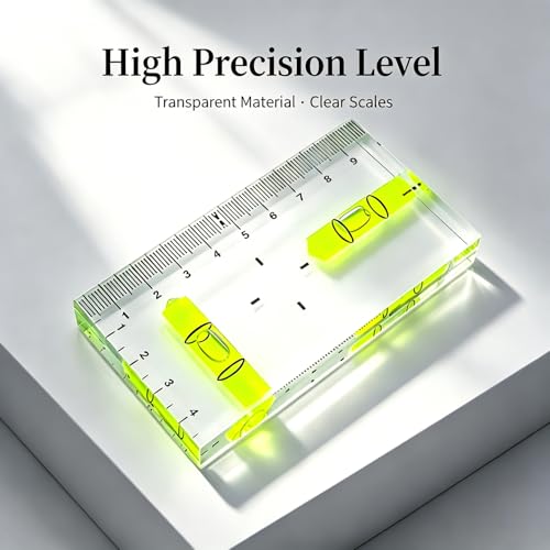 Transparent acrylic T-shaped integrated level with printed scale, high-precision bubble level, 95x51x13mm (non-magnetic) - color: Non-magnetic