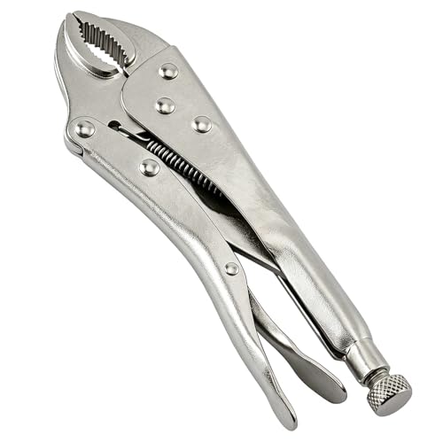 10-inch Locking Pliers, Curved Jaw with Wire Cutter - size: 10-Inch