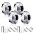 Blulu 4 Pcs Door Stopper Wall Bumper Flush Mount Protector,Silver - color: Silver