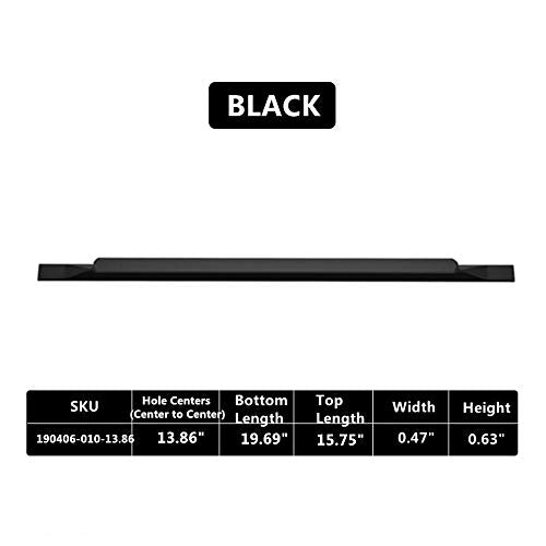 Kitchen Cabinet Pulls - Black Cabinet Handles - 5 Pack Long Cabinet Hardware for Drawers Dresser Furniture Pulls (13.86 inches Hole Center - 19.69 inches Length) - size: 13.86 inches Hole Center - 19.69 inches Length