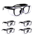 MORK&SUKY Safety Glasses Fit Over Prescription Eyeglasses, ANSI Z87 Certified,Anti-Fog Eye Protection for Men and Women. - color: Black/Gray（5pack）