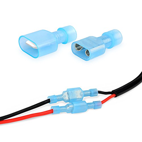 Nilight 200PCS Male Female Fully Insulated Wire Crimp Terminal Nylon Quick Connectors Wiring Spade 16-14 Gauge, 2 Years Warranty - color: 200PCS Spade Terminal