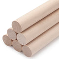 Wooden Dowel Rods Wood Dowels for Crafts, 6 PCS 1 x 12 Round Wooden Sticks for Crafts, Thick Macrame Dowels, Unfinished Hard Wood Sticks for Crafting, Arts and DIYers, Closets and Wedding - size: 1"×12"-6PCS