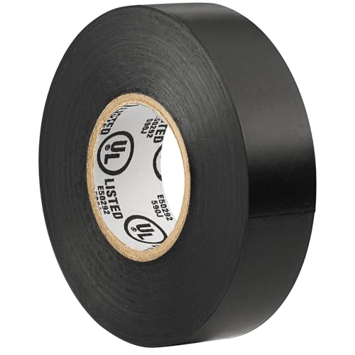 TAPEWELL Black Electric Tape Professional Grade, 3/4 inch x 66ft - 3 Pack - size: Pack of 3