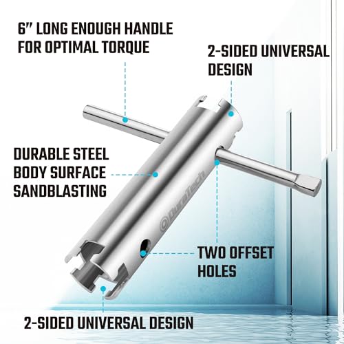 DURATECH Long Reach Basket Strainer Wrench, 1/2" & 3/8 "