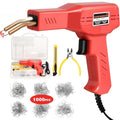 ATOLS Upgraded Plastic Welder, 1000PCS Staples, Pure Copper Transformer, Rapid Heating, Plastic Welding Kit, Hot Stapler Kit, Plastic Welder Gun Kit, Car Bumper Repair Kit, Plastic Repair Kit(Red)