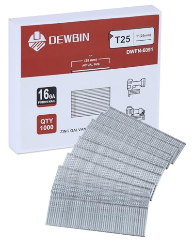 16 Gauge Finish Nails, 1000 Cts 1-Inch Galvanized 16GA Finish Nails, Small Straight Finishing Nail for Woodworking, Upholstery, and Framing Projects - size: 1-Inch