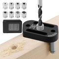 Self Centering Dowel Jig Kit with 8 Drill Bushings(3-10mm) and Storage Case - color: Dark Black