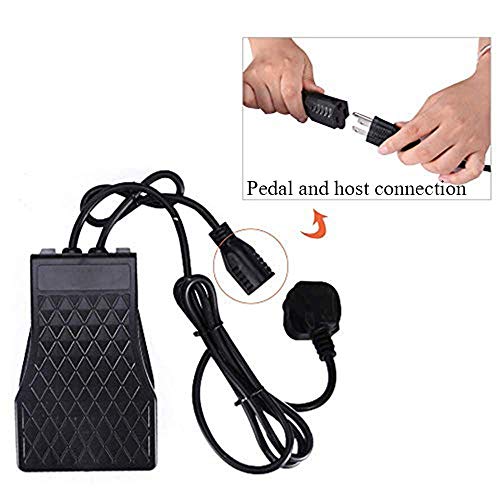 YUCHENGTECH Electric Chisel Carving Tool Electric Wood Carving Chisel Woodworking Hanging Flexible Shaft Machine Kit with 5 Blades + Foot Control Pedal (220V) - size: 220V