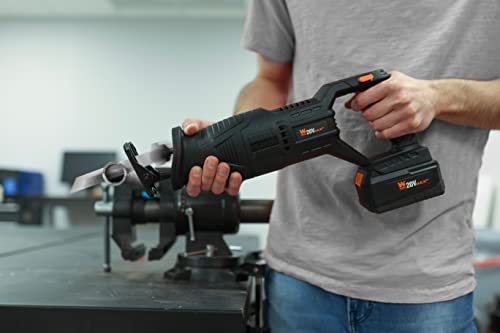 WEN Cordless Reciprocating Saw, Brushless with 20V Max 4.0 Ah Lithium-Ion Battery and Charger (20630) - size: Cordless