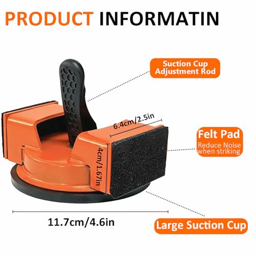 Floor Gap Fixer Tool, Heavy Duty Laminate Flooring Repair Kit, Close Unsightly Seams | Dual-Sided Striking Surface, Enhance Suction Cup Tool, for Laminate, Vinly, LVP, Hardwood Floors, Include 5 Sticky Pads